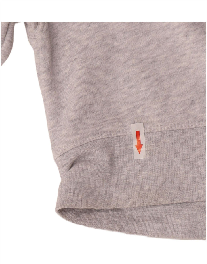 Nike Womens Crop Graphic Sweatshirt Jumper UK 10 Small Grey Flecked