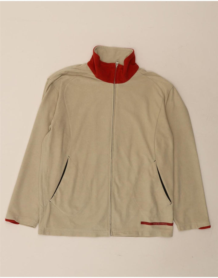 LOTTO Womens Oversized træningsdragt Top Jacket UK 10 Small Beige Colourblock