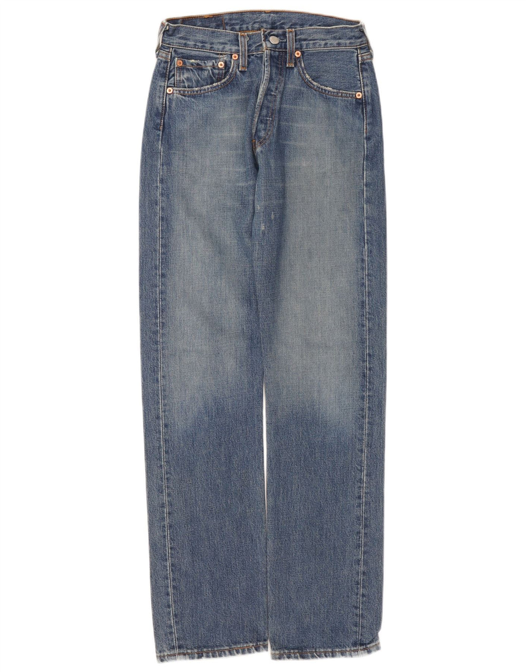 Levi's Herre 501 Distressed Straight Jeans W27 L32 Blå Bomuld