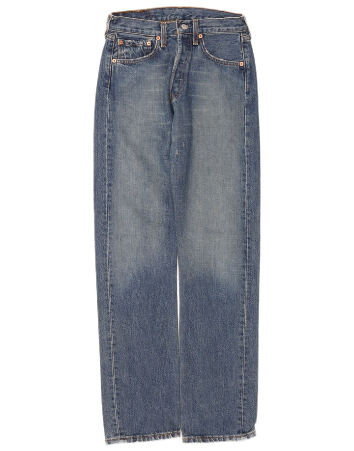 Levi's Herre 501 Distressed Straight Jeans W27 L32 Blå Bomuld
