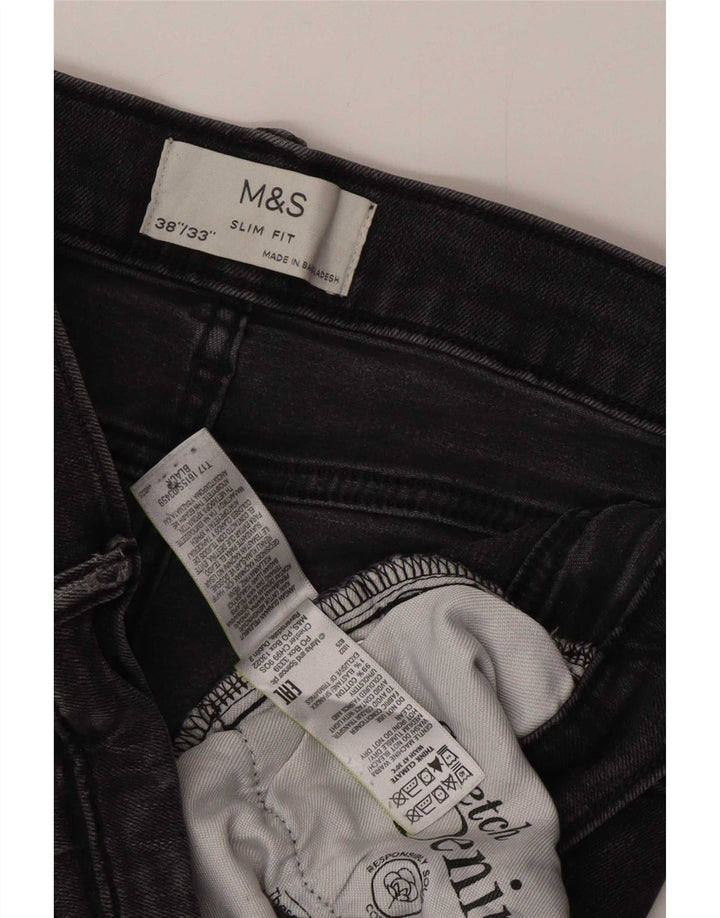 Marks & Spencer Herre Slim Jeans W38 L33 Grå Bomuld