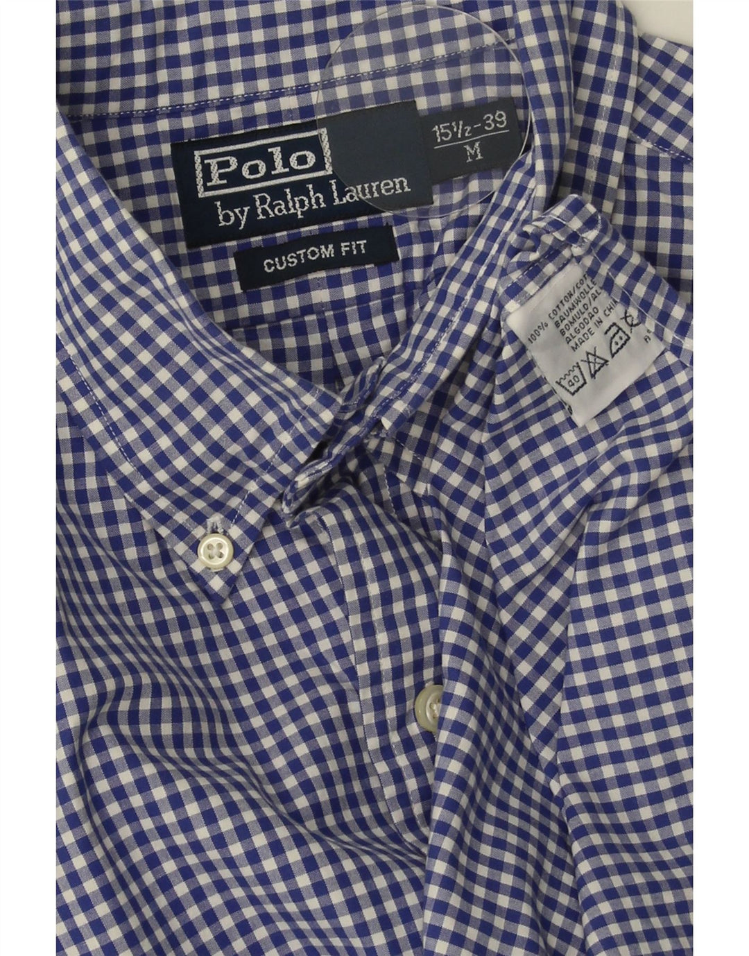 Polo Ralph Lauren herreskjorte str. 39 15 1/2 Medium Marineblå Gingham