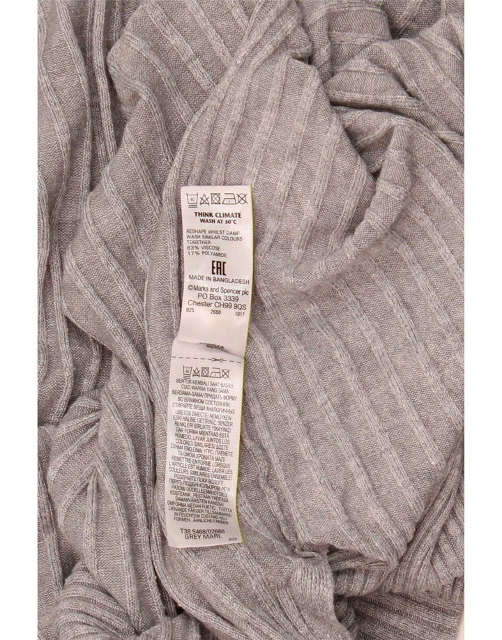 Marks & Spencer Dame Longline Open Cardigan Sweater UK 14 Medium Grey