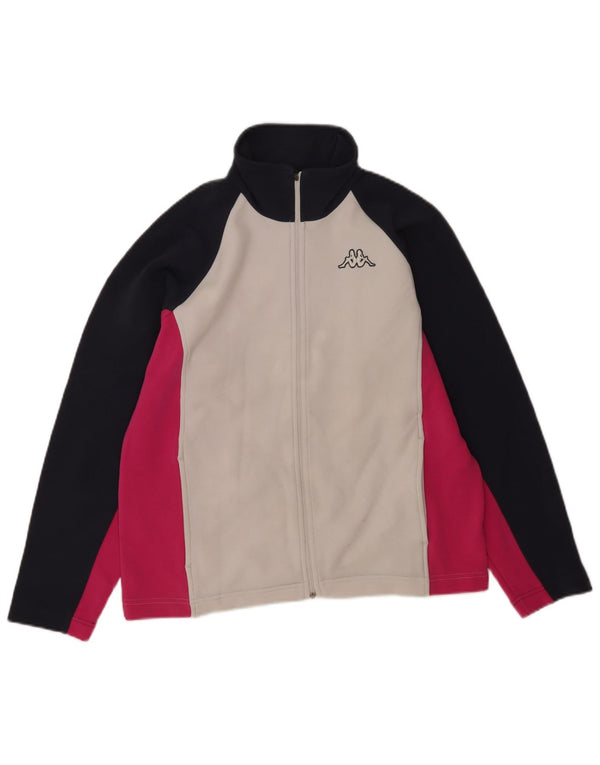 Kappa træningsdragt topjakke til kvinder UK 14 Medium White Colourblock Polyester