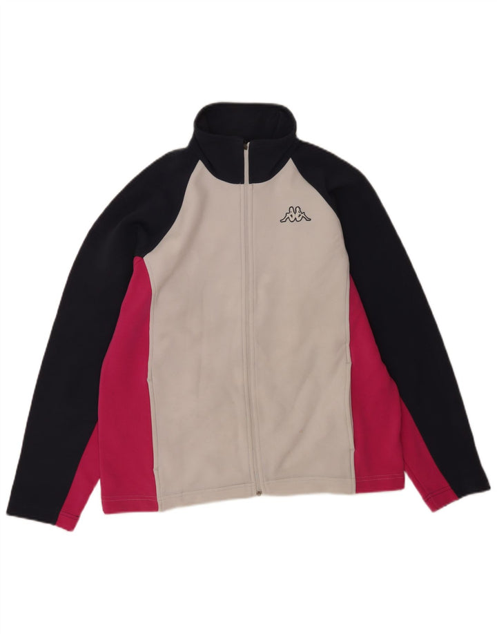 Kappa træningsdragt topjakke til kvinder UK 14 Medium White Colourblock Polyester