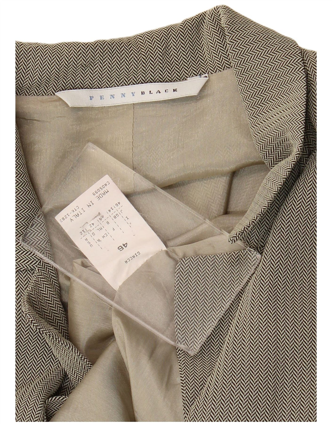 Penny Black Dame 3 Button Blazer Jacket UK 14 Large Grey Herringbone