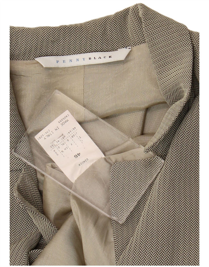 Penny Black Dame 3 Button Blazer Jacket UK 14 Large Grey Herringbone