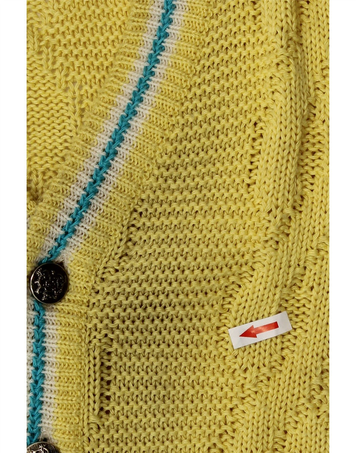 Vintage cardigan sweater til mænd, medium gul