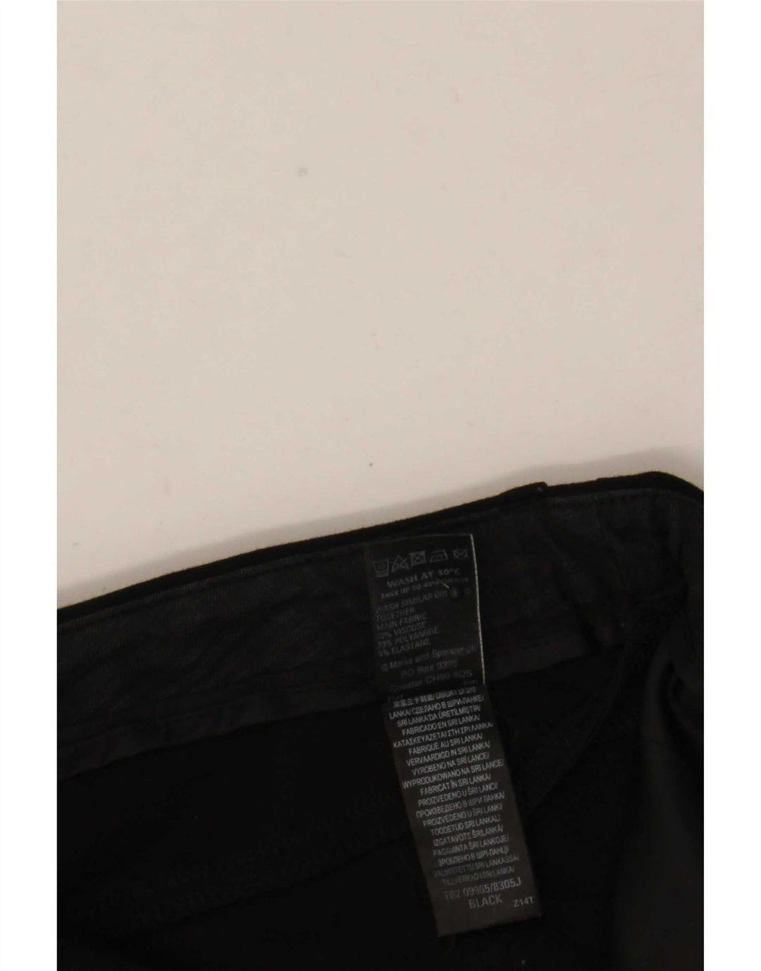 Marks & Spencer Dame Slim Casual Bukser UK 12 Medium W38 L30 Black