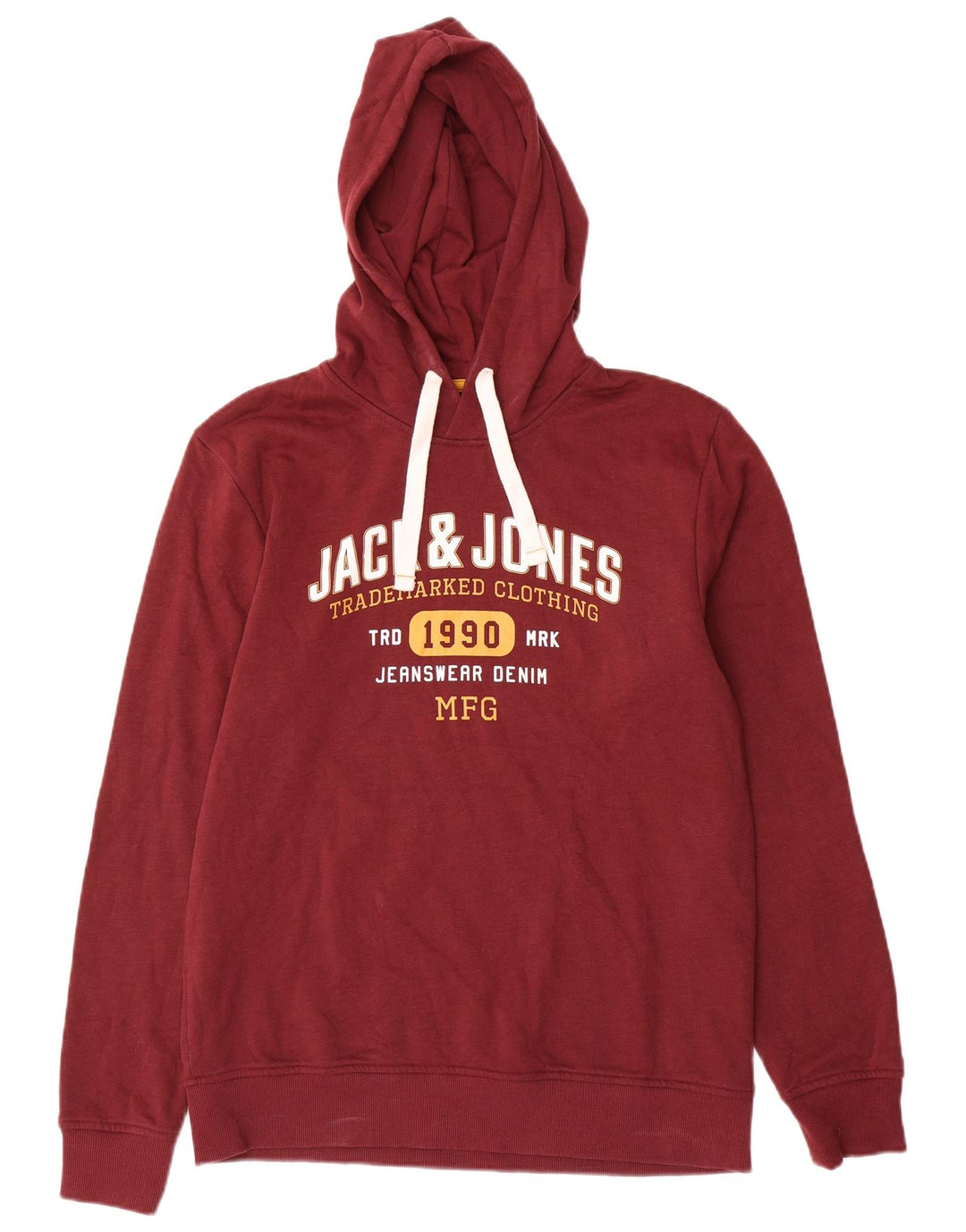 Jack & Jones Grafisk hættetrøje til mænd Stor rødbrun bomuld