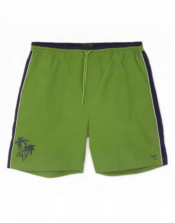Diadora Herre grafiske svømmeshorts 2XL Grøn Colourblock Nylon