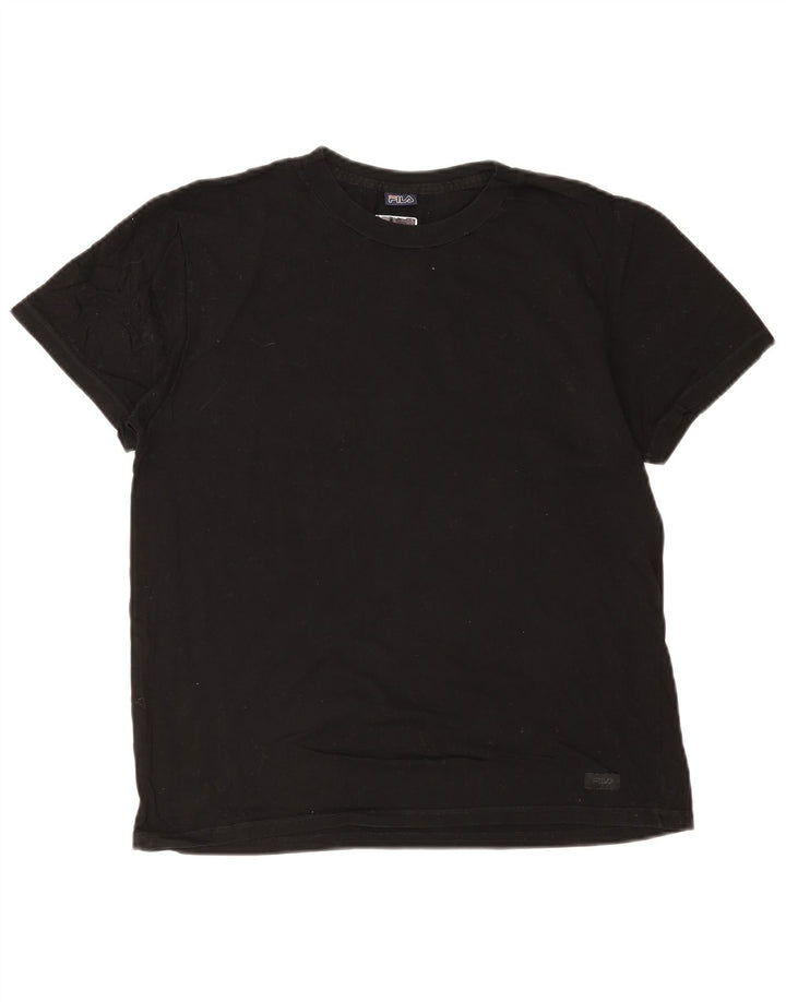 Fila Mens T-Shirt Top Medium Black Cotton