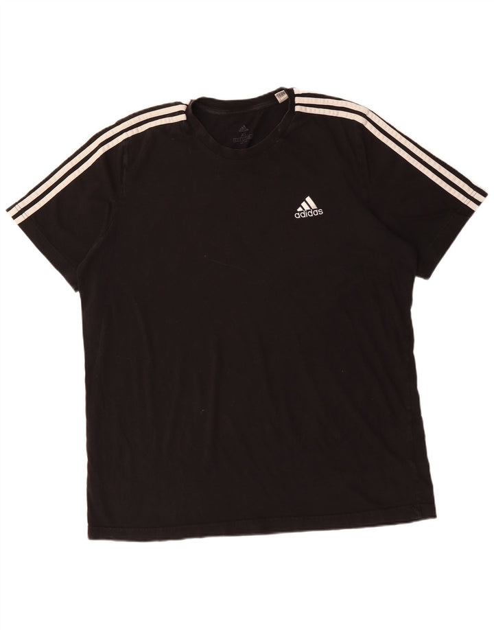 Adidas Herre T-Shirt Top XL Sort Bomuld