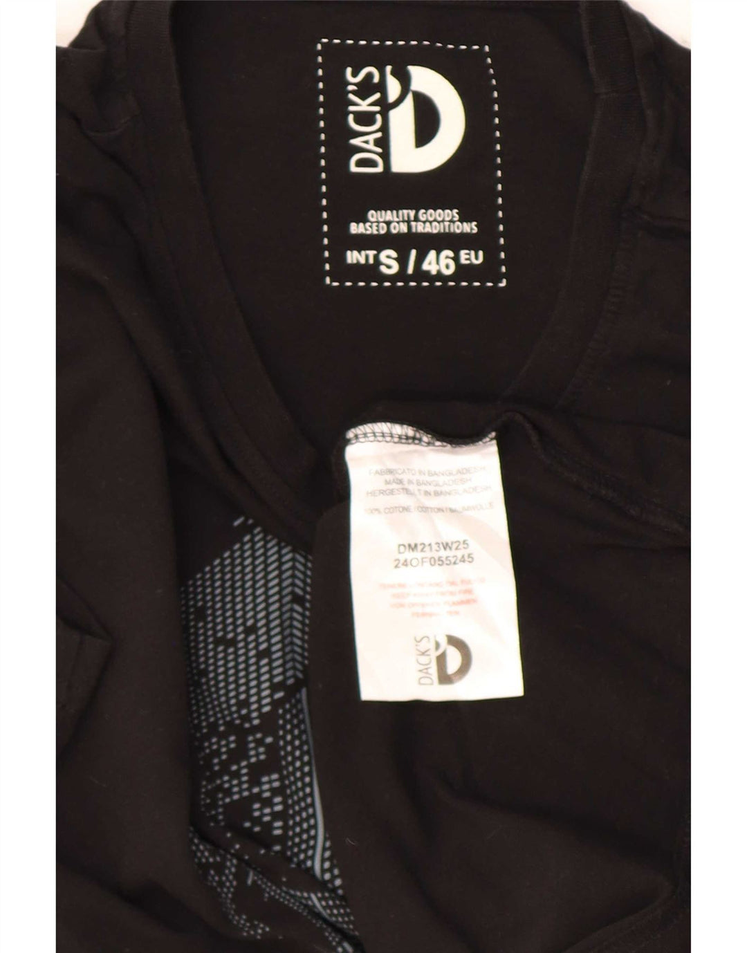 Dacks grafisk T-shirt top til mænd, lille sort bomuld