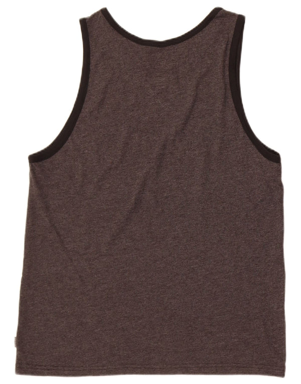Quiksilver Dame Premium Fit Vest Top UK 14 Mellem grå stribet bomuld