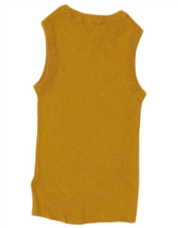 Marks & Spencer Damevest Tank Top UK 12 Medium Yellow Viscose