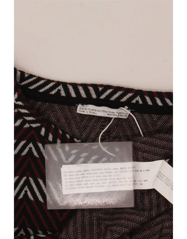Zara Dame Trafaluc A-Line Kjole UK 8 Small Multicolor Chevron