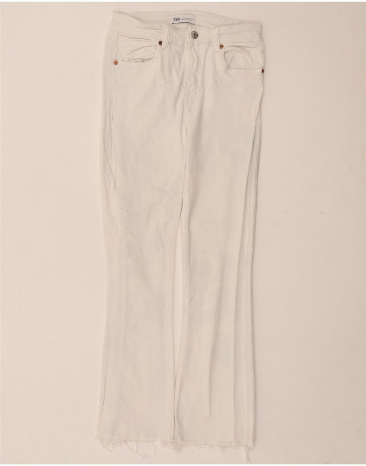 Zara Dame Bootcut Jeans EU 34 2XS W24 L26 Hvid Bomuld