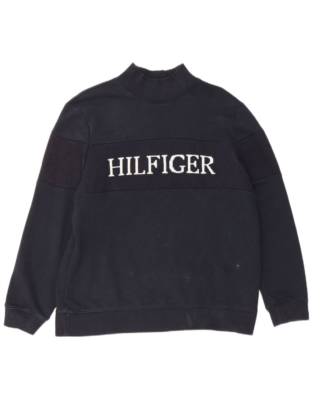 Tommy Hilfiger Dame Grafisk Sweatshirt Jumper UK 14 Medium Sort Bomuld