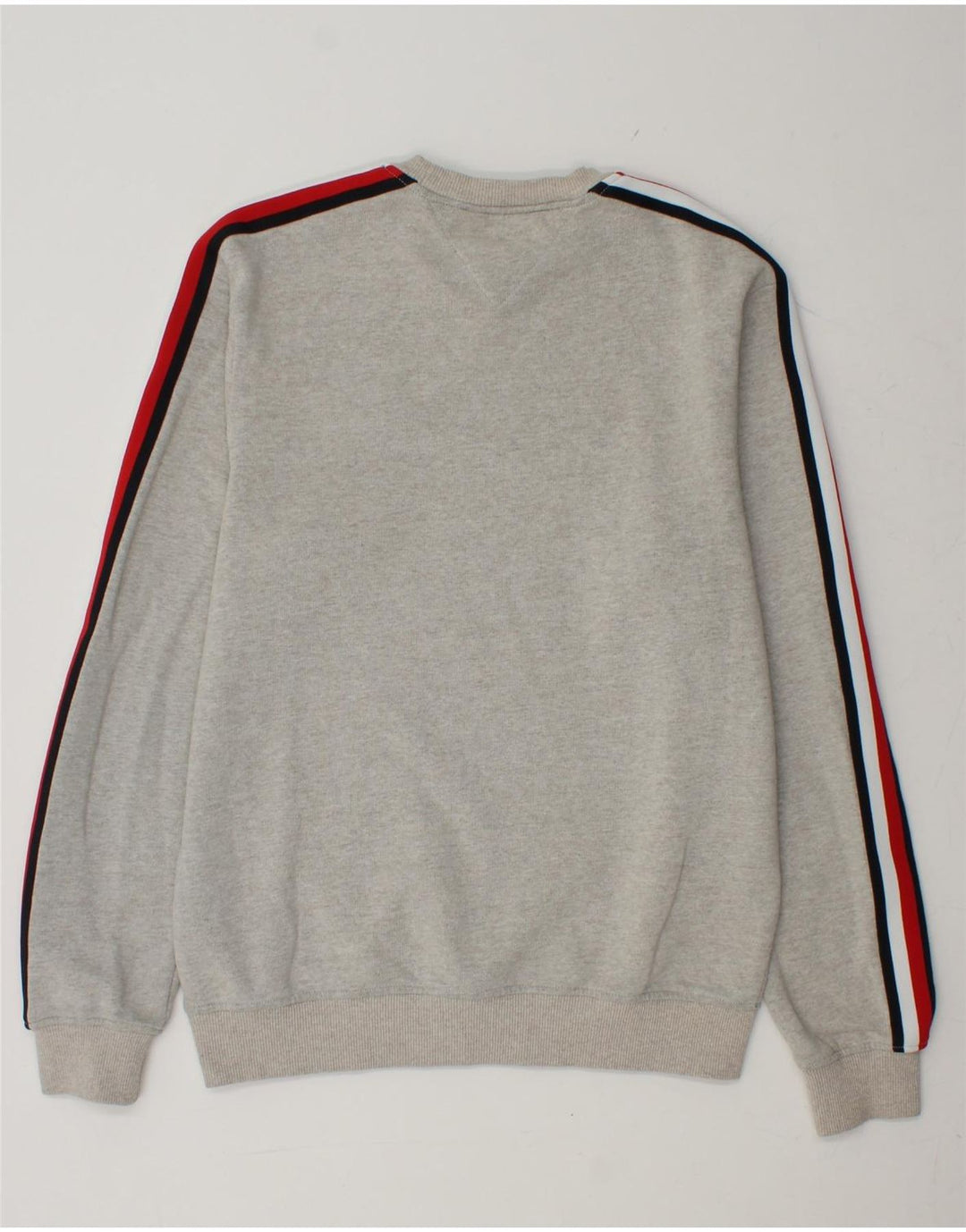 TOMMY HILFIGER Mens Graphic Sweatshirt Jumper Medium Grey Colourblock