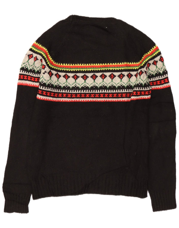 SUPERDRY trøje med rund hals til mænd Medium Black Fair Isle Akryl