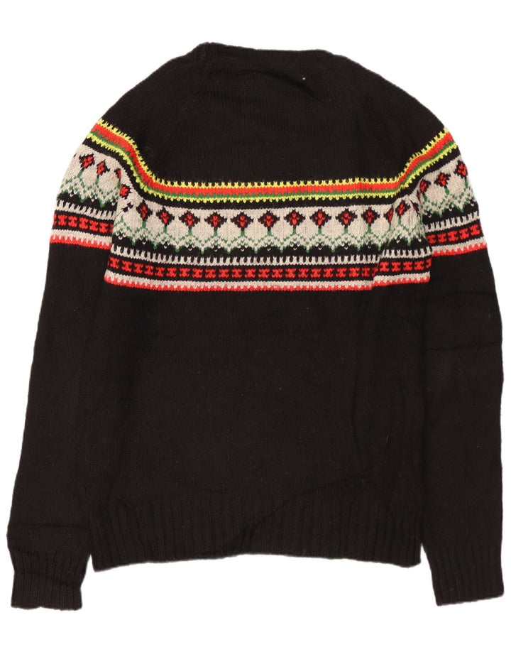 SUPERDRY trøje med rund hals til mænd Medium Black Fair Isle Akryl