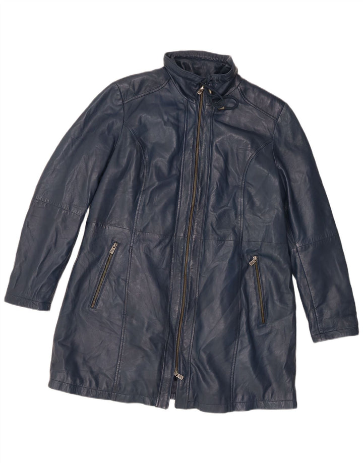 Jilani Herre Loose Fit Læderfrakke EU 44 XS Navy Blue