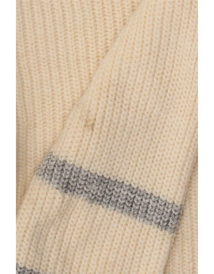 Marks & Spencer Dame Crop Crew Neck Jumper Sweater UK 14 Medium Beige