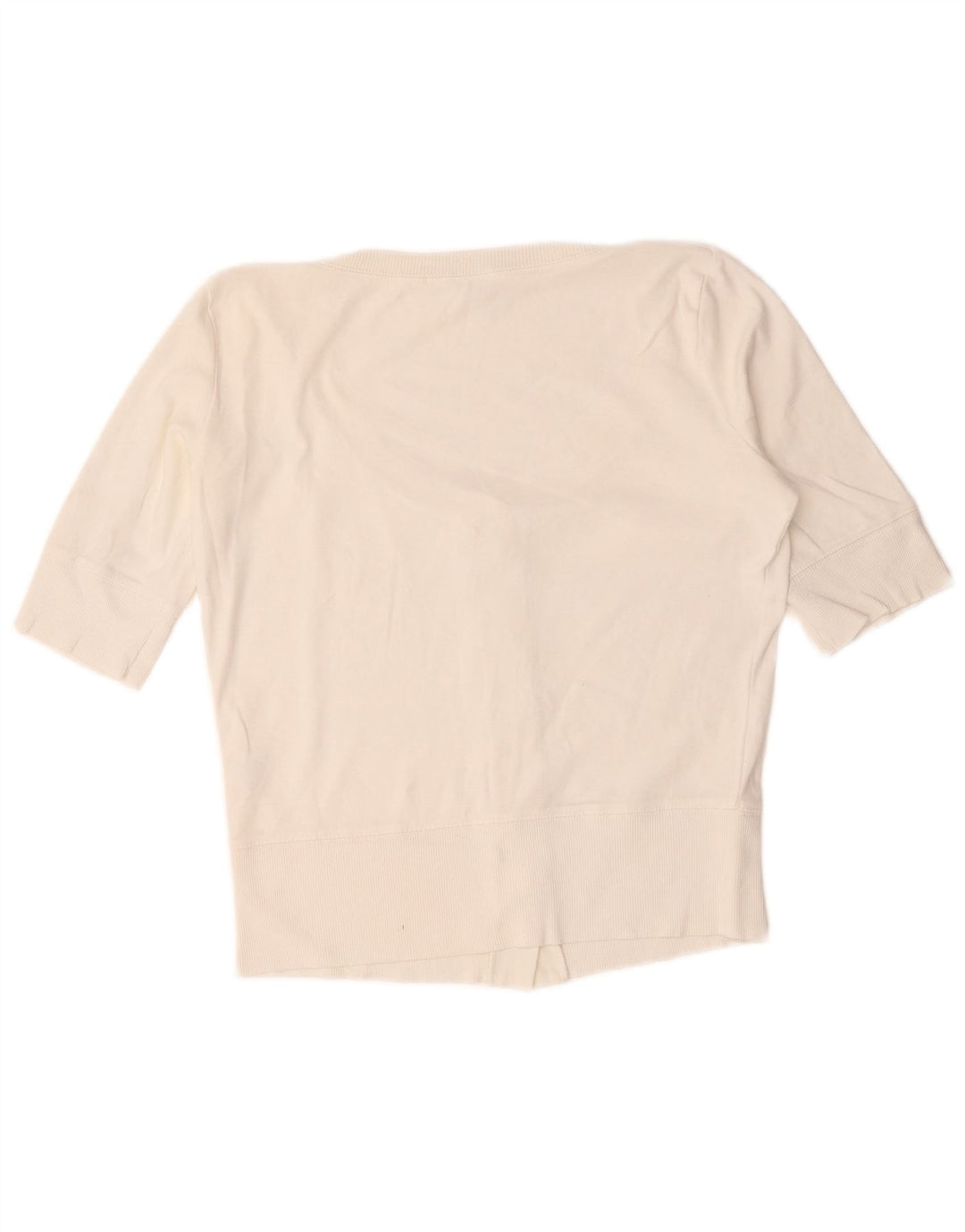 Marks & Spencer kortærmet cardigantrøje til kvinder UK 12 Medium White