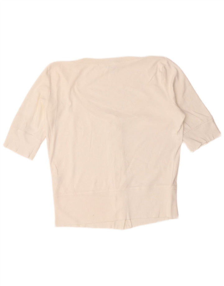 Marks & Spencer kortærmet cardigantrøje til kvinder UK 12 Medium White