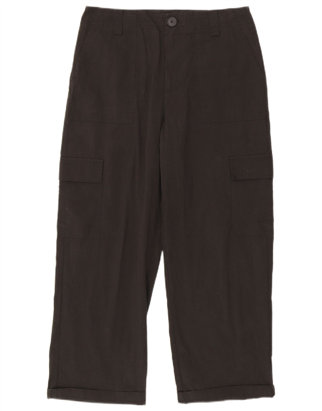 Zara Dame Straight Cargo Bukser Medium W28 L25 Sort Bomuld