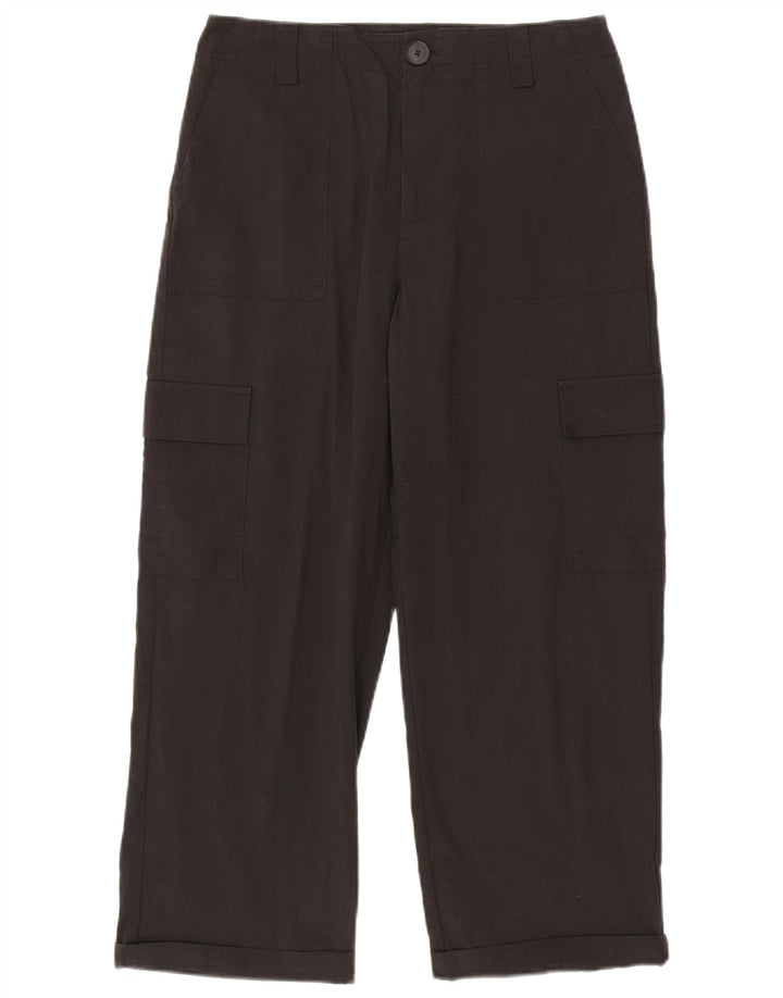 Zara Dame Straight Cargo Bukser Medium W28 L25 Sort Bomuld