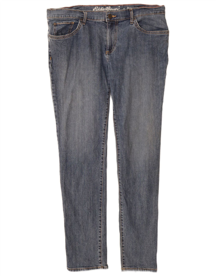 Eddie Bauer Dame Slim Jeans US 10 Large W32 L30 Blue Cotton