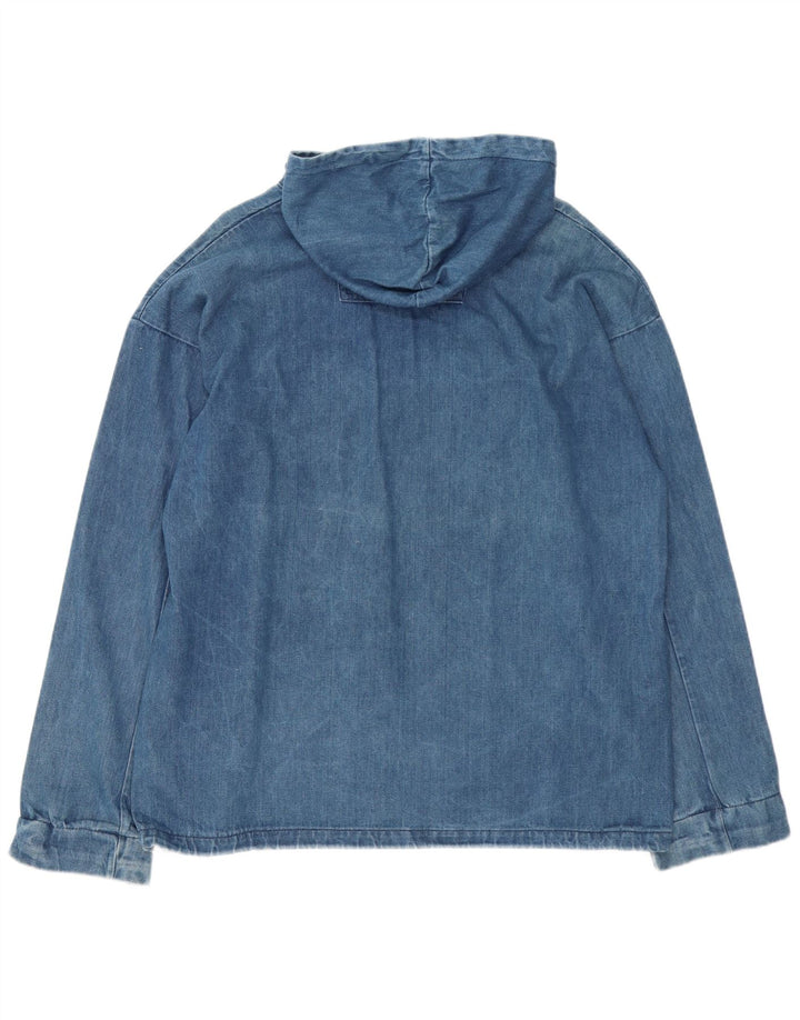 Vintage herre hættetrøje denimjakke UK 42 XL blå bomuld