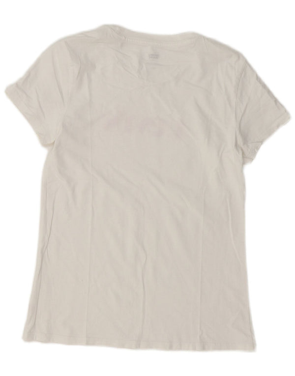 Levi's Womens Graphic T-Shirt Top UK 10 Small White Cotton