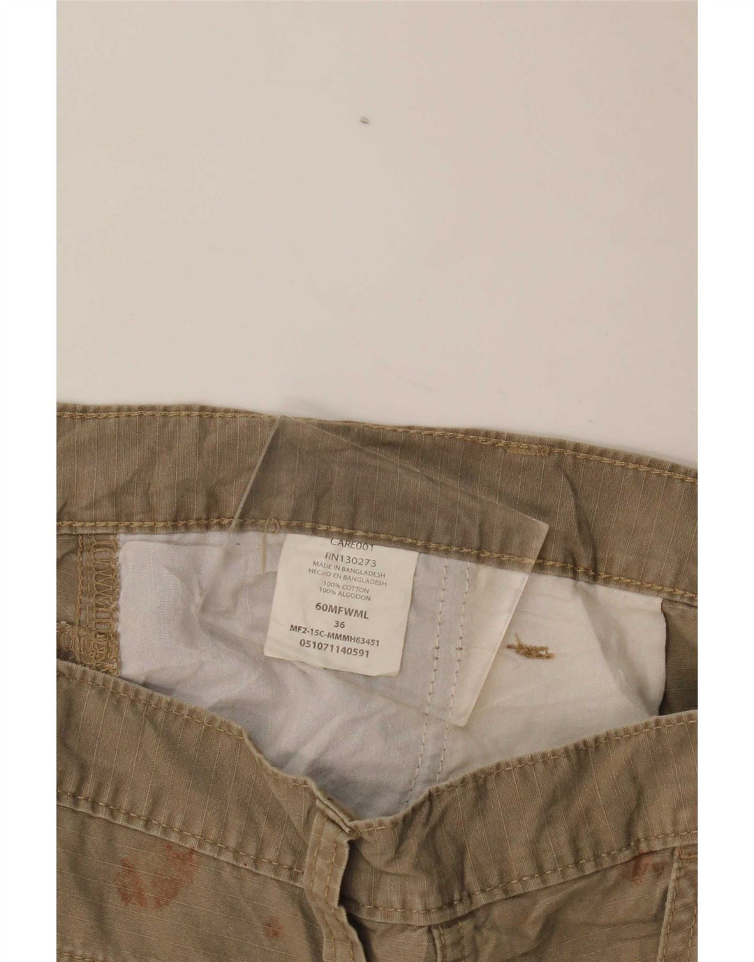 Wrangler Herre Cargo Shorts W36 Stor Khaki Bomuld