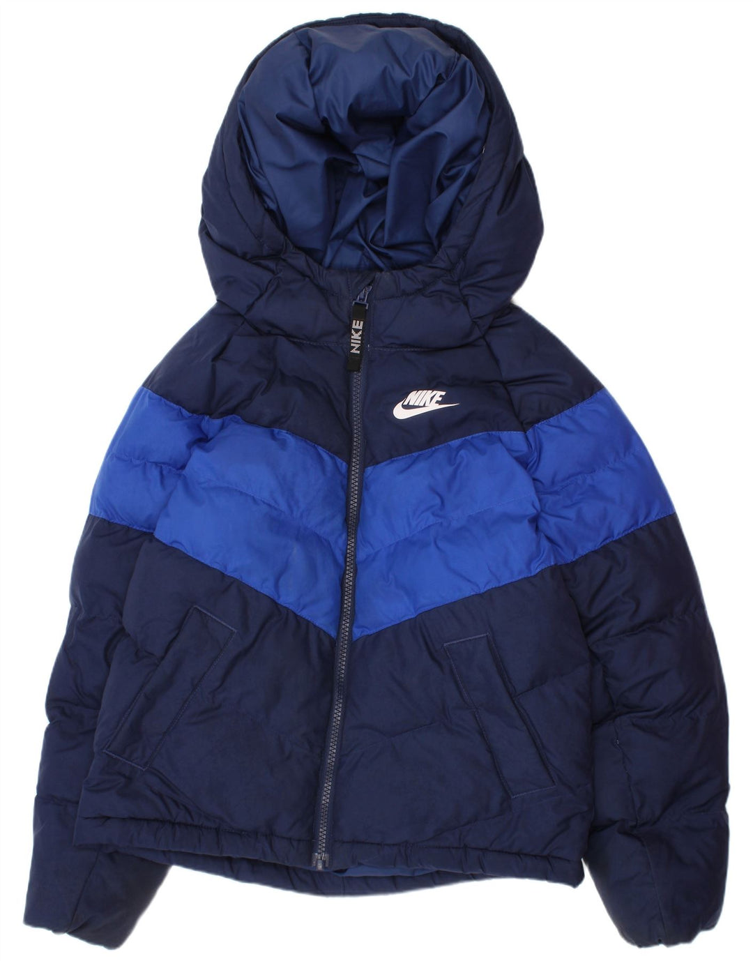 Adidas hættejakke til drenge 6-7 år XS Navy Blue Colourblock