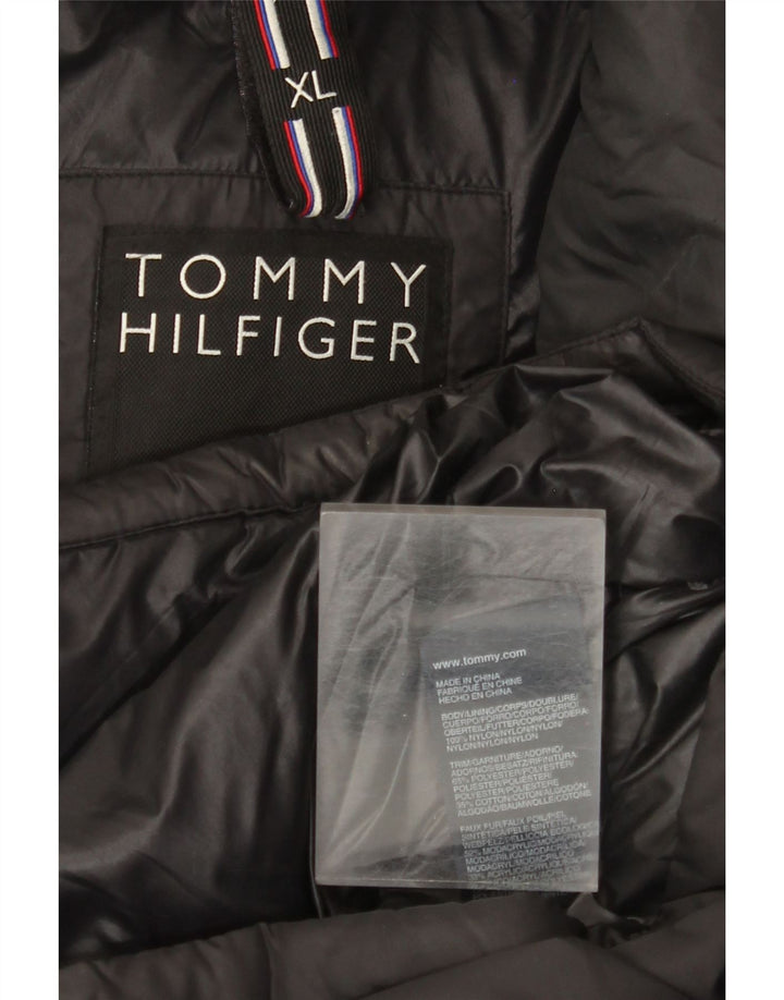 Tommy Hilfiger Herre Polstret Jakke UK 42 XL Sort Nylon