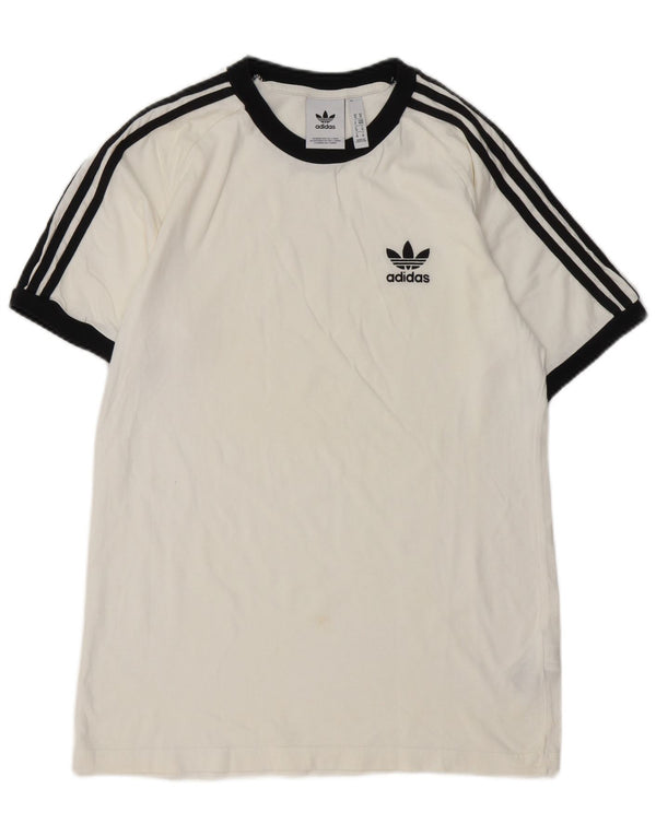 ADIDAS Herre T-Shirt Top Medium Hvid Bomuld