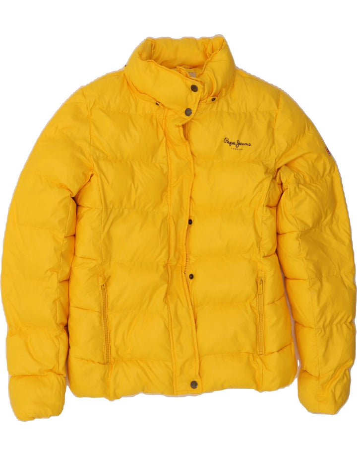 PEPE JEANS Womens Padded Jacket UK 14 Medium Yellow Vintage PEPE Jeans and Second-Hand PEPE Jeans from Messina Hembry 