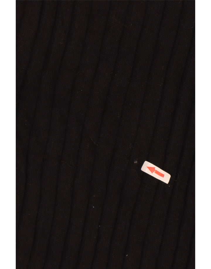 Zara Dame Crop Top Langærmet UK 14 Stor Sort Bomuld