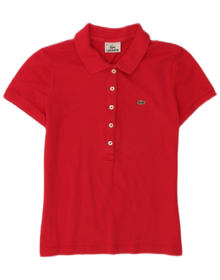 Lacoste kortærmet poloshirt til kvinder størrelse 40 Medium rød bomuld