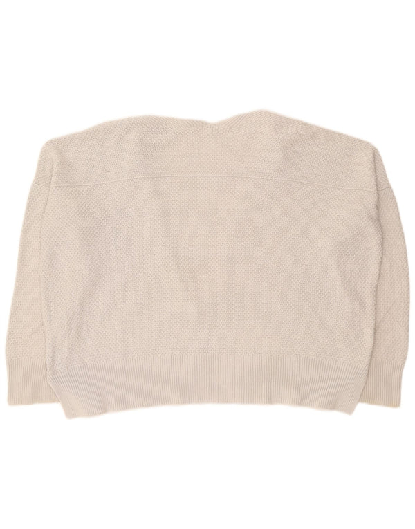 Gap Dame Oversized Cardigan Sweater UK 16 Stor Grå Bomuld