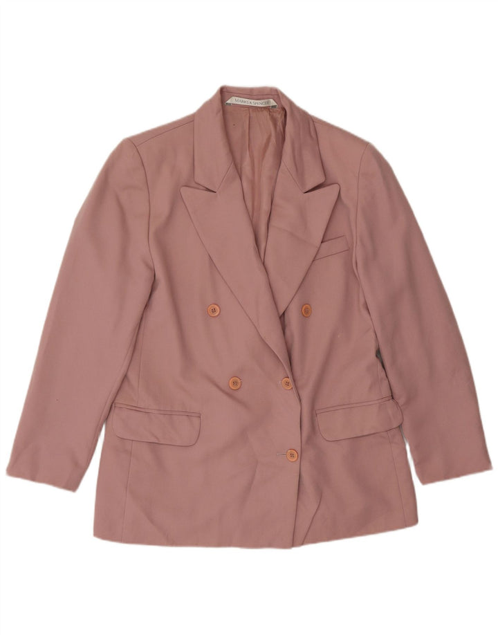 Marks & Spencer Dame 3/4-ærmet blazerjakke UK 12 Medium Pink
