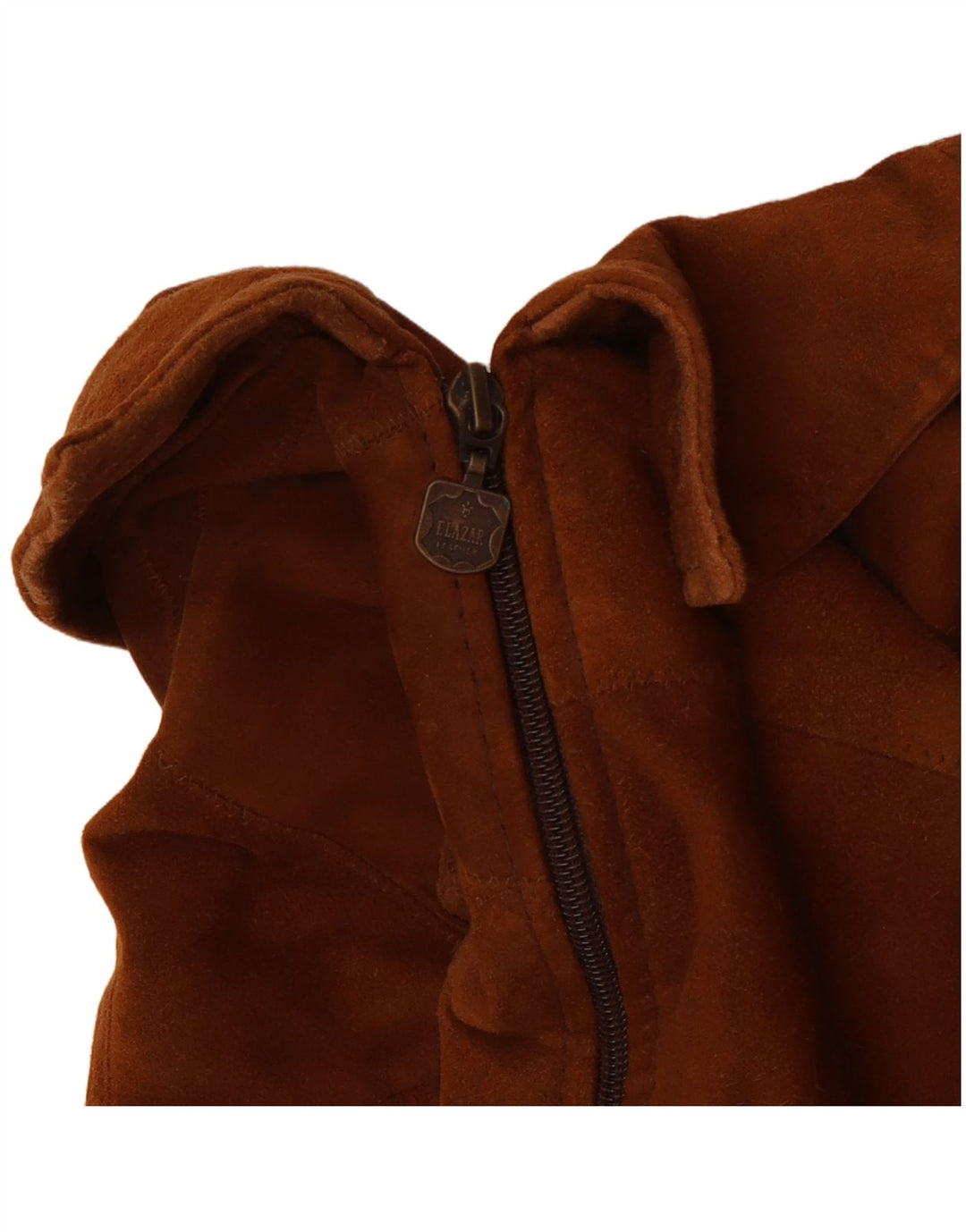 Vintage dame ruskind Gilet UK 14 medium brunt læder