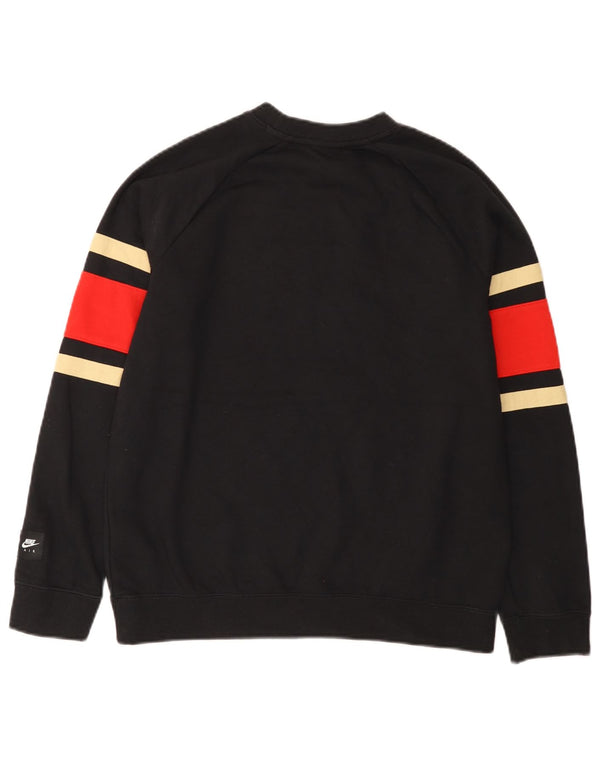 Nike Boys Grafisk Sweatshirt Jumper 13-14 år XL Sort Colourblock Bomuld