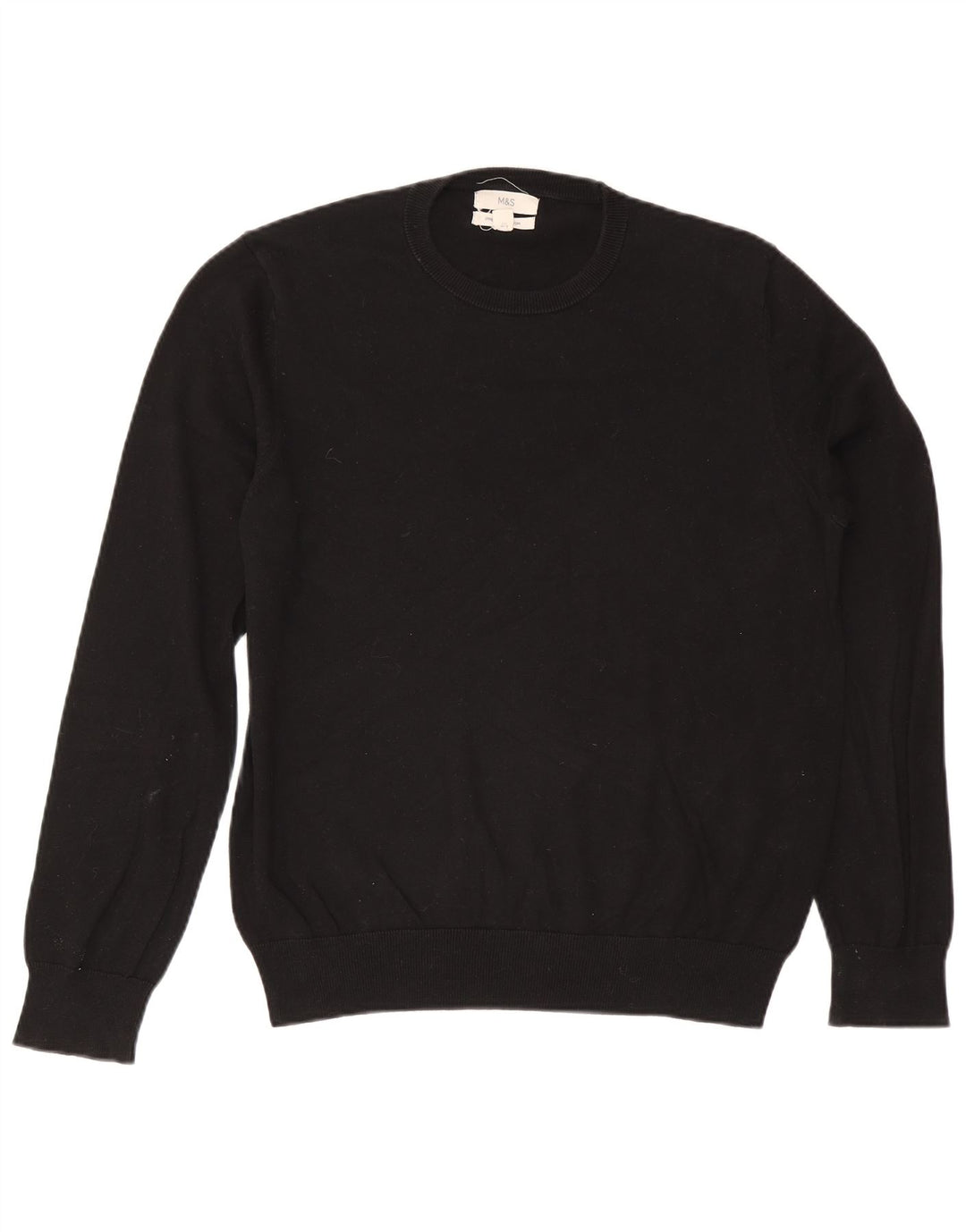 Marks & Spencer Herre sweater med rund hals, stor sort bomuld