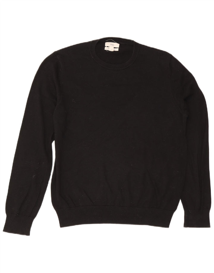 Marks & Spencer Herre sweater med rund hals, stor sort bomuld