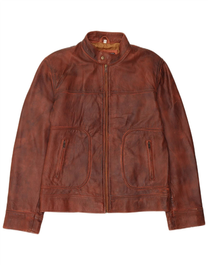 Vintage dame UK 18 XL brunt læder