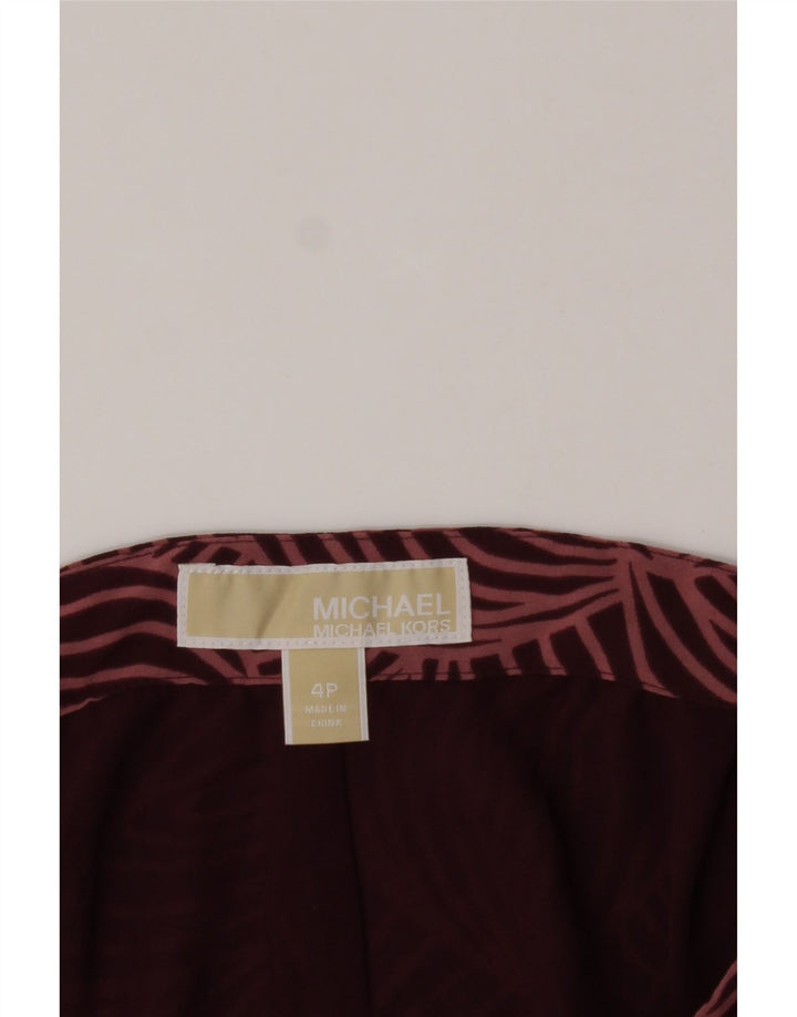 MICHAEL KORS Womens Abstract Pattern Chino Shorts US 4 Small W28 Burgundy Vintage Michael Kors and Second-Hand Michael Kors from Messina Hembry 